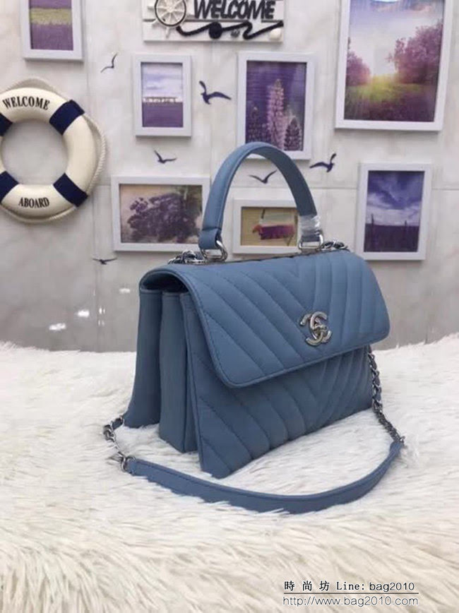 香奈兒CHANEL 92236 V格2018秋冬小羊皮手提肩背斜背鏈條包 DSC1075